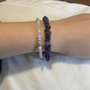 Rose quartz and amethyst beaded bracelet :)